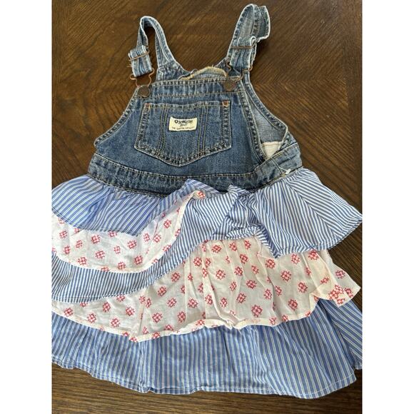 Oshkosh B'gosh Girl's Size 4T Skirtall Overall Dress Tiered Bottom - Picture 1 of 3
